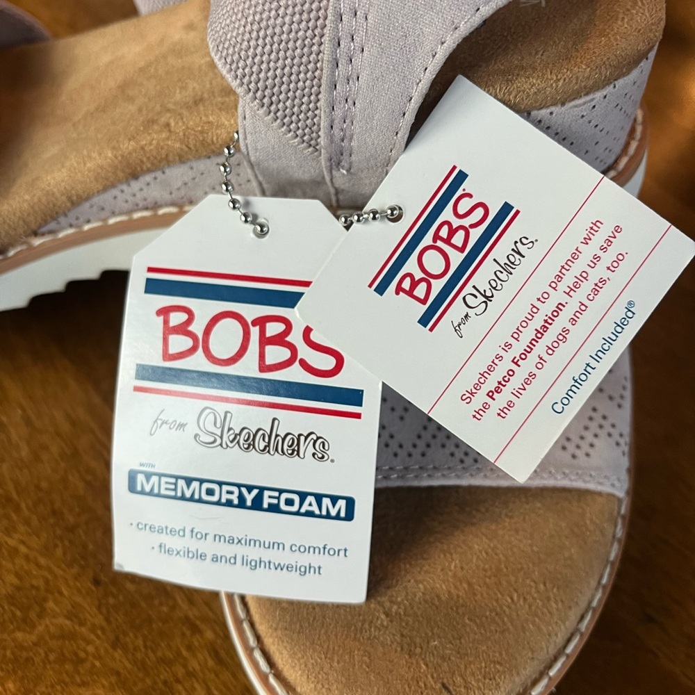 BOBS Skechers Women's Sandals Memory Foam Light Lavender New With Tags - Picture 5 of 7
